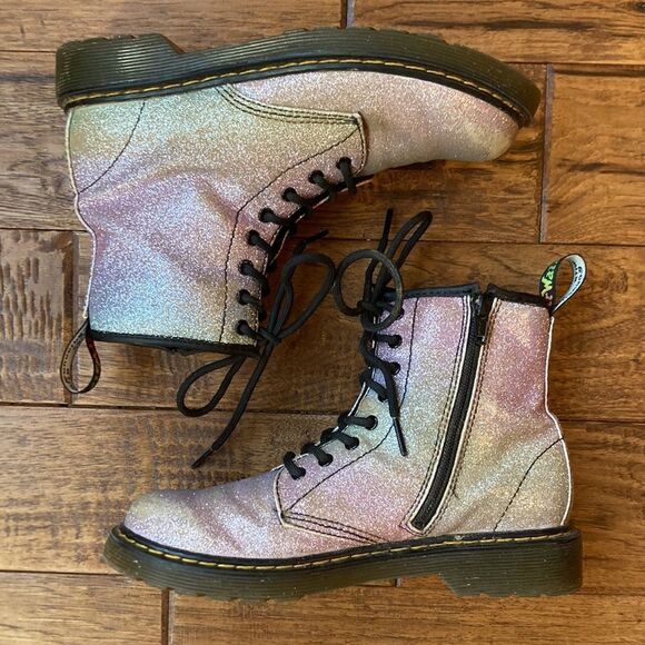 Dr. Martens 1460 Glitter Multicolored Rainbow Combat Boots Size 5 - Picture 4 of 13